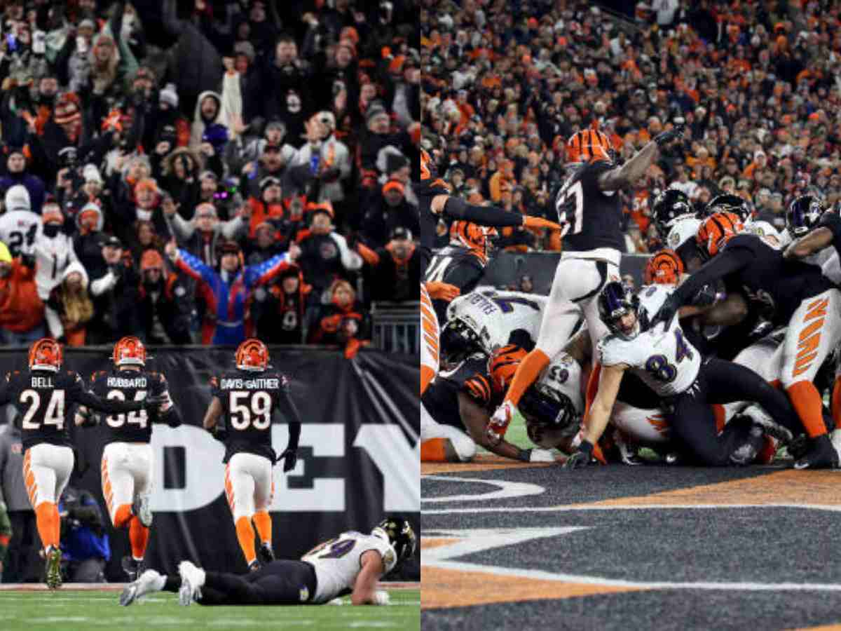 WATCH: Sam Hubbard makes the Cincinnati fans go WILD courtesy of the longest fumble return in postseason history resulting in a ‘game-winning’ 98-yard touchdown