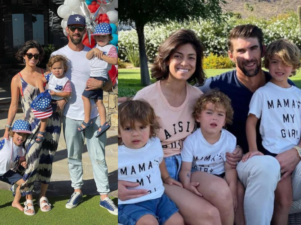 Michael Phelps with his wife Nicole and children [Image Credit: Biography Mask/Essentially Sports]