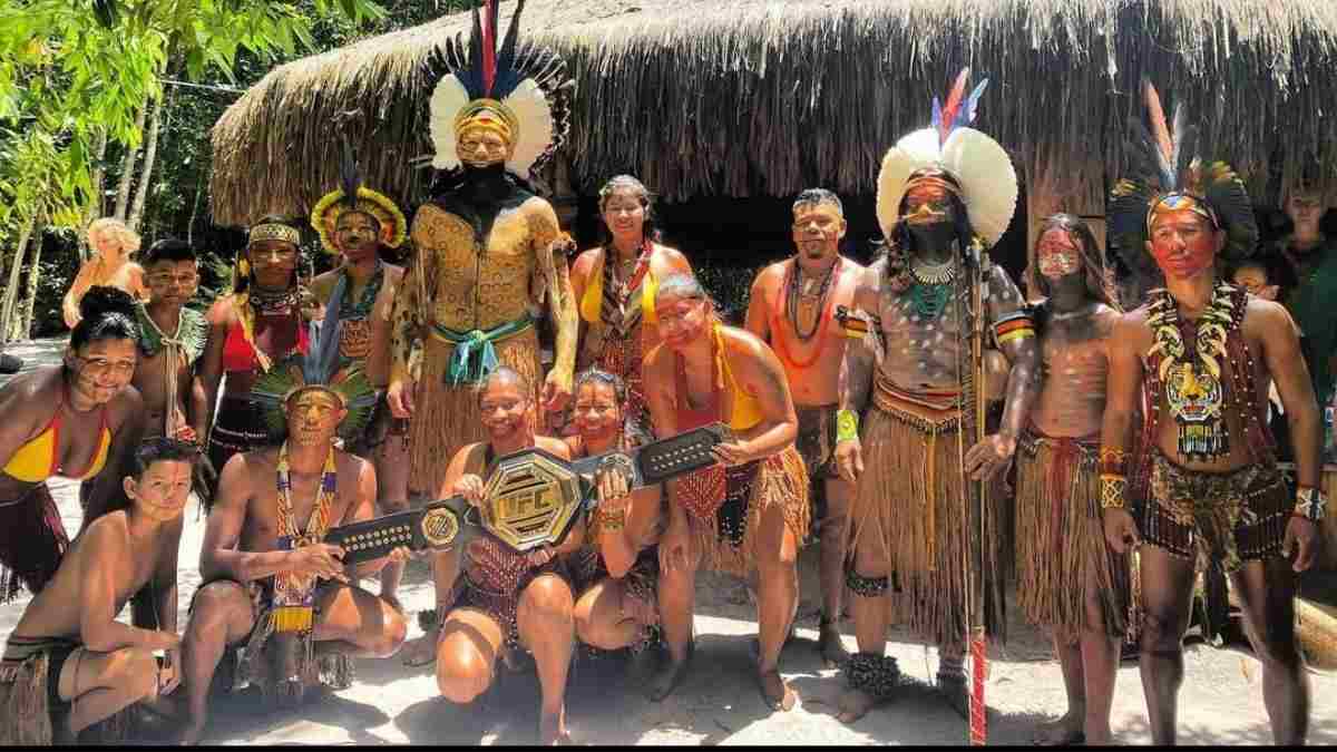 Back to the roots! Alex Pereira takes the UFC Middle Weight belt to indigenous reservation in Brazil