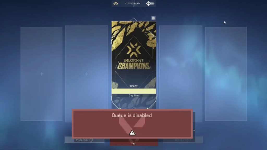 valorant queue disabled