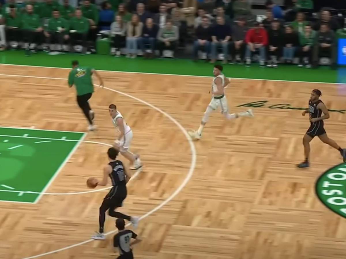 “Surprised the Ref didn’t give them some free throws” Fans TROLL ballboy after he blindly collides with Boston Celtics players