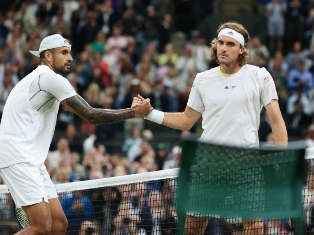 Nick Kyrgios and Stefanos Tsitsipas at Wimbledon 2022 (Image Credit: Sporting News)