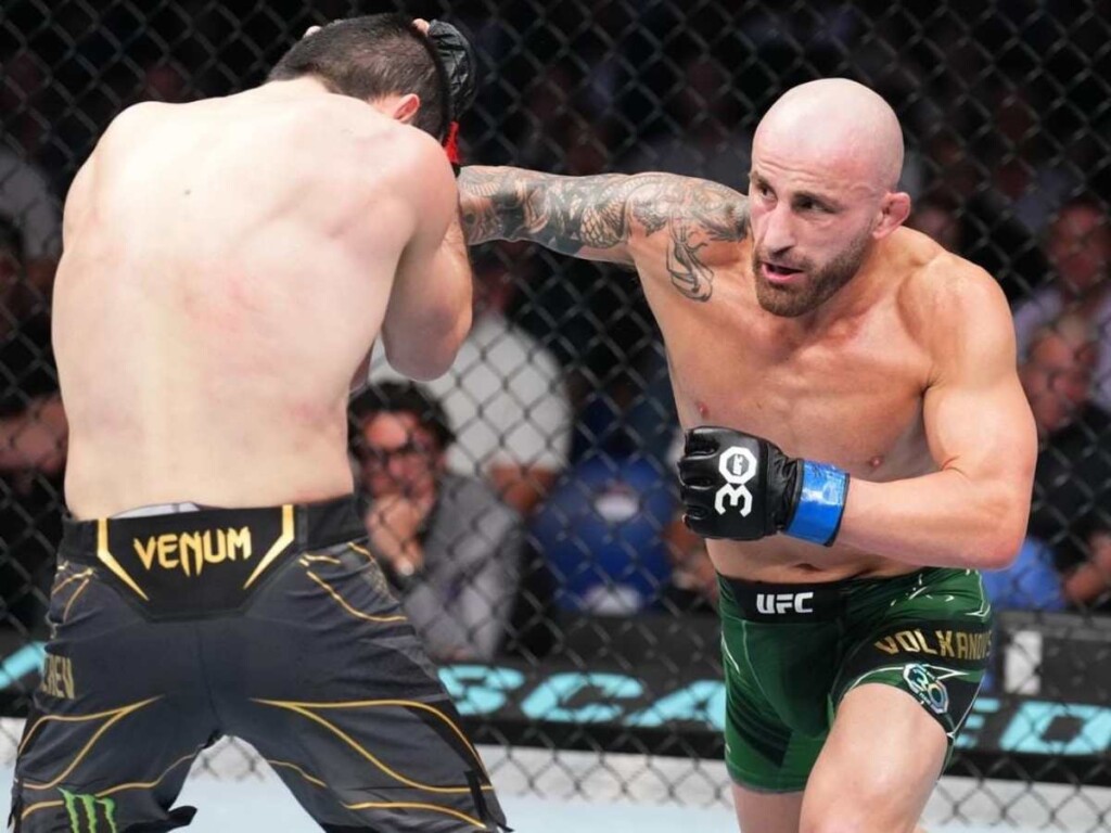 Alexander Volkanovski and Islam Makhachev at UFC 284 (Image Courtesy: UFC)