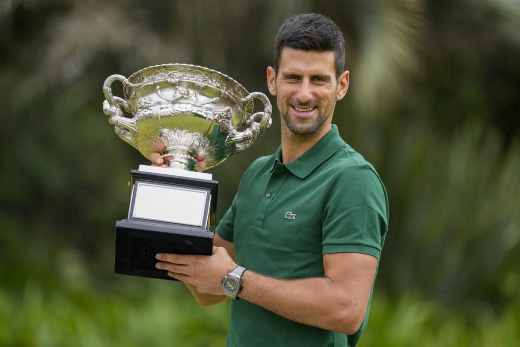 Novak Djokovic with Australian Open 2023 trophy (Image Credit: The Hindu)