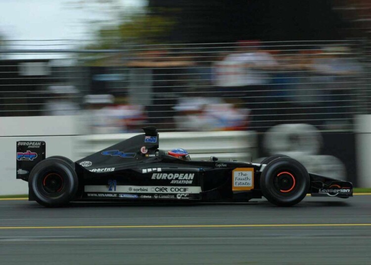 Fernando Alonso racing for Minardi in 2001 Australian GP