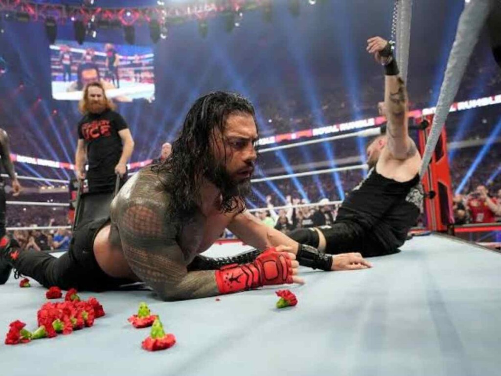 Roman Reigns was hit by Sami Zayn at Royal Rumble (Image Credits: WrestleTalk)