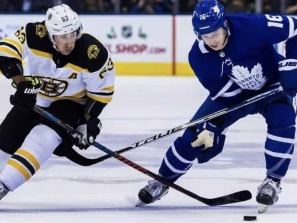 Brad Marchand and Mitch Marner [Image Credit: Canucks Daily]