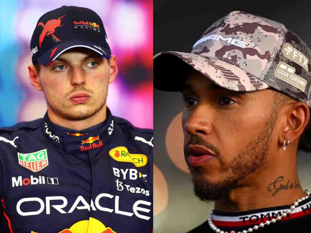 Max Verstappen (L) Lewis Hamilton (R)