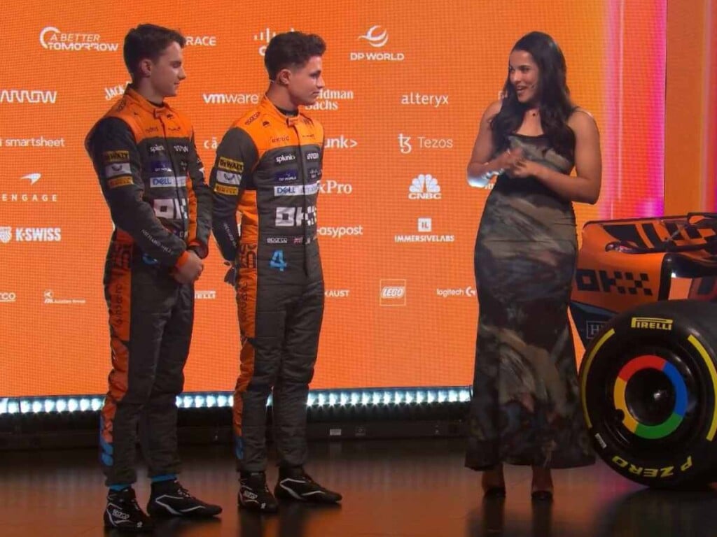 Lando Norris and Oscar Piastri at the McLaren Car Launch