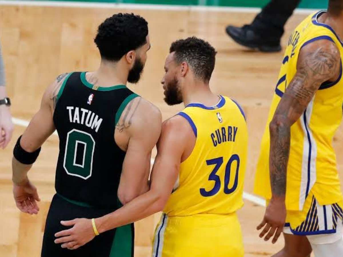 “So you gotta like get up on ’em,” Jayson Tatum weighs in on how tough it is to guard Stephen Curry