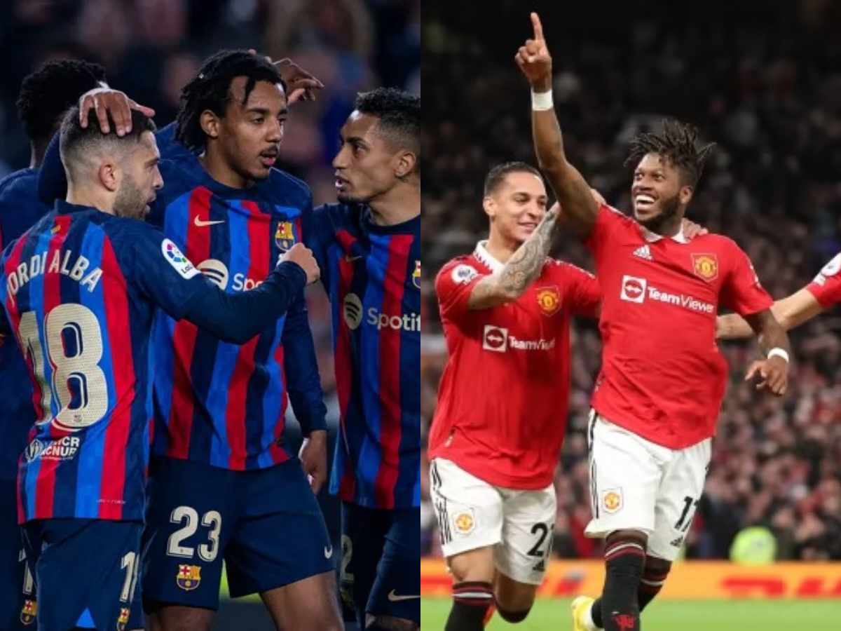 “Two best teams in the world; Wan Bisaka will be the death of us”- Fans react to Manchester United and Barcelona’s nail-biting first half in Europa League