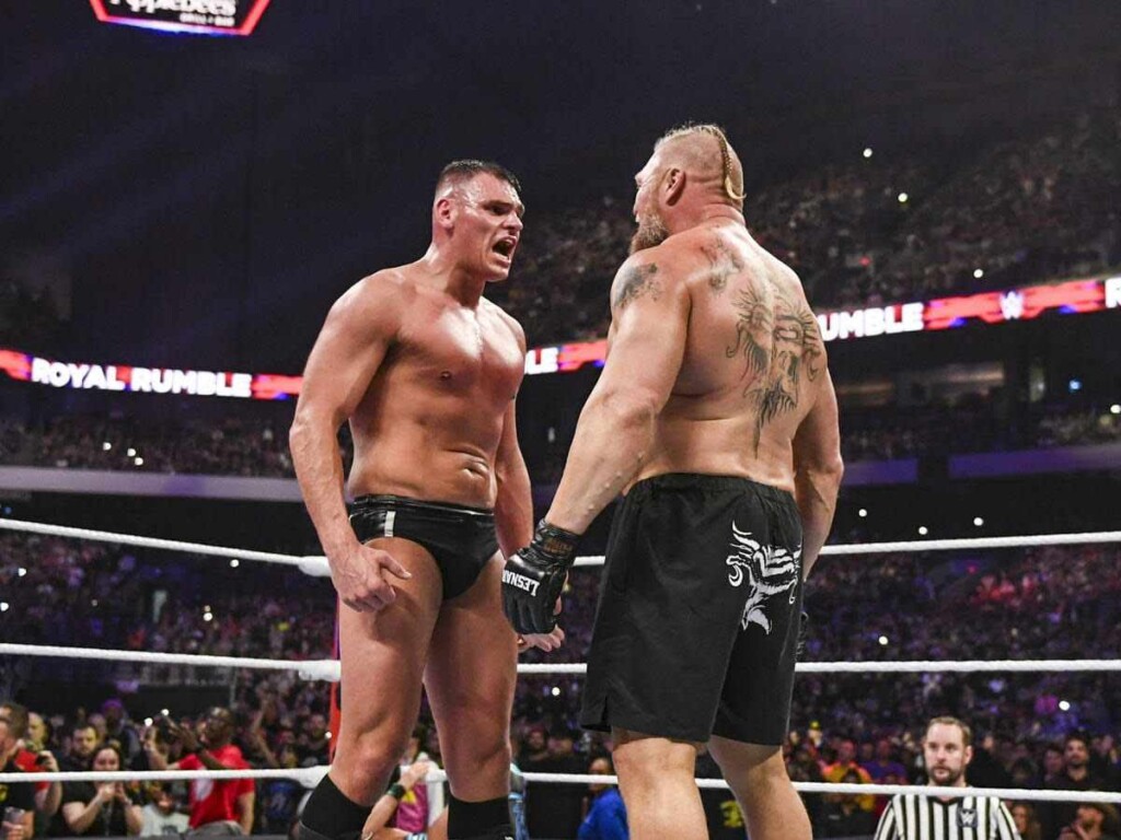 Gunther and Brock Lesnar at Royal Rumble this year 