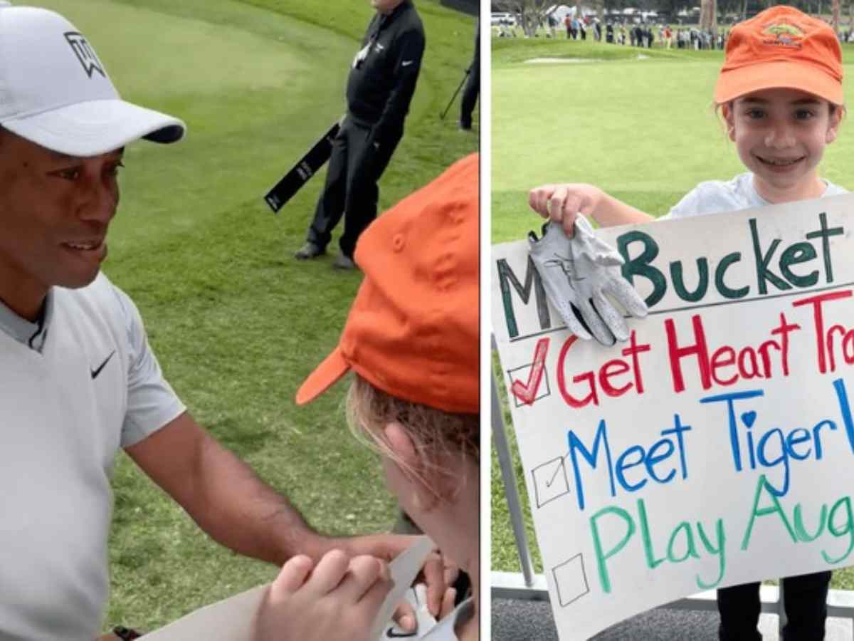 Watch: Tiger woods checks off second item from bucket list for young fan at Genesis Invitational