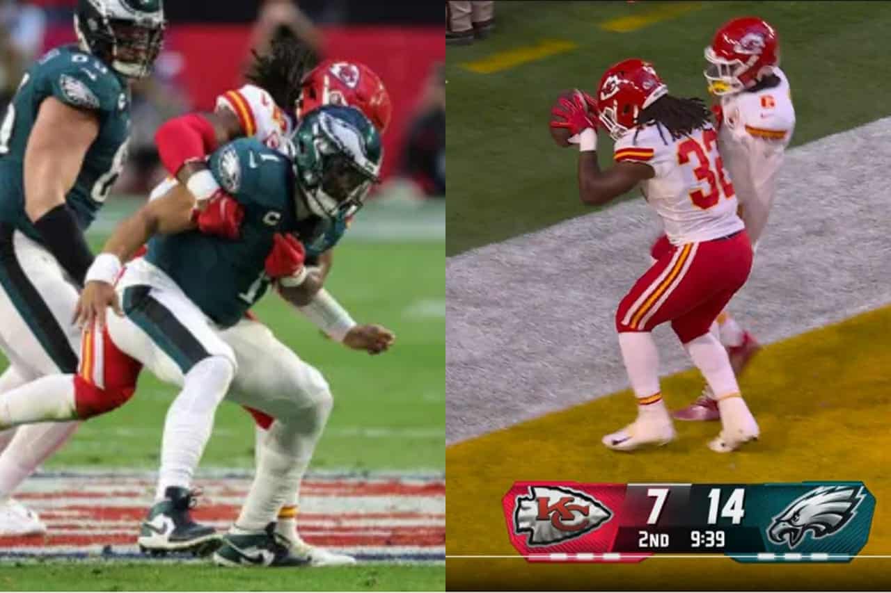 WATCH: “Lights too bright” – Jalen Hurts gets THRASHED on social media after his ‘uncharacteristic’ fumble results in Chiefs’ TD