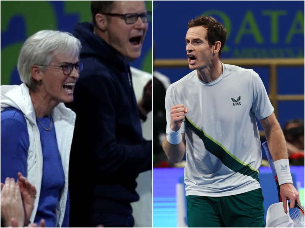 Judy Murray celebrates son Andy Murray's win