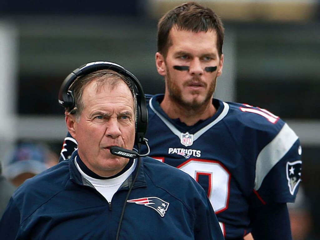 Tom Brady and Bill Belichick (Image via The Boston Globe)