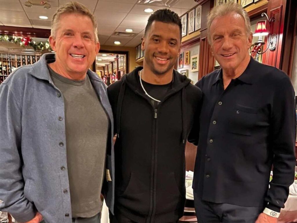 Sean Payton, Russell Wilson and Joe Montana (Image via Instagram/Russell Wilson)