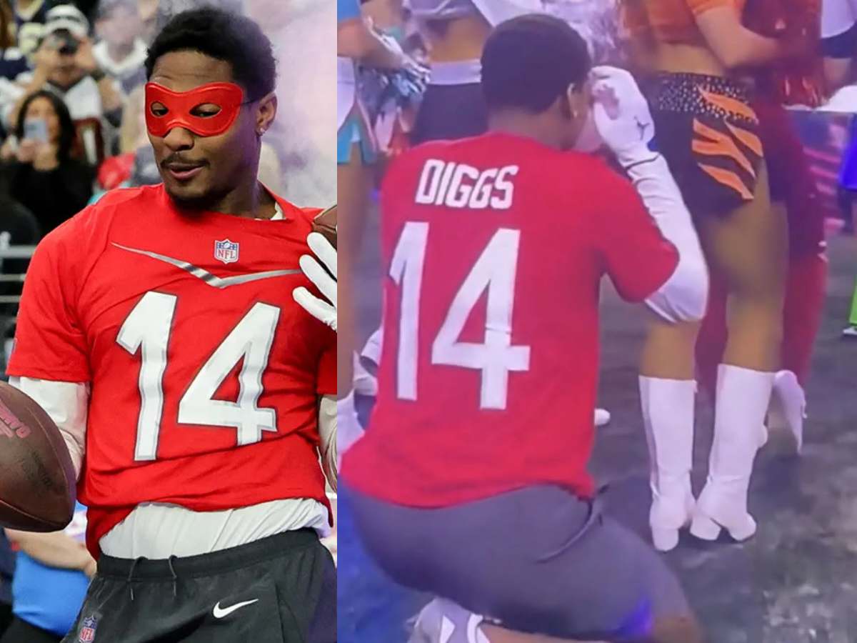 “Knew he was a pervert” – Stefon Diggs gets THRASHED on social media for crouching right behind Cheerleaders in an ‘absurd way’ during the Pro Bowl games