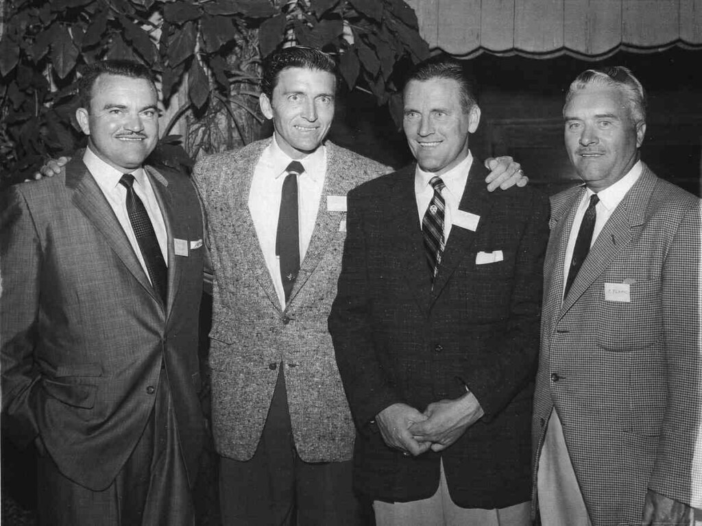 Fonty (from left), Tim, and Bob Flock with father Carl Flock (Credits: NASCAR HoF) 