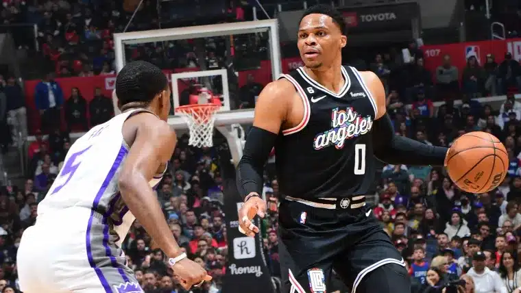 WATCH: Russell Westbrook flaunts his ‘exuberant’ skills and scores his first basket for the Clippers