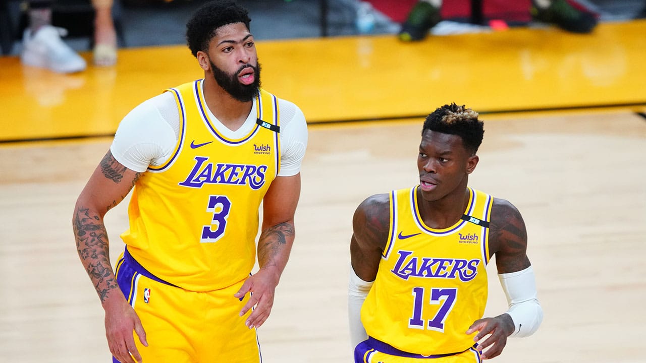 WATCH: Anthony Davis and Dennis Schroder cross swords on bench in Lakers loss to the Grizzlies