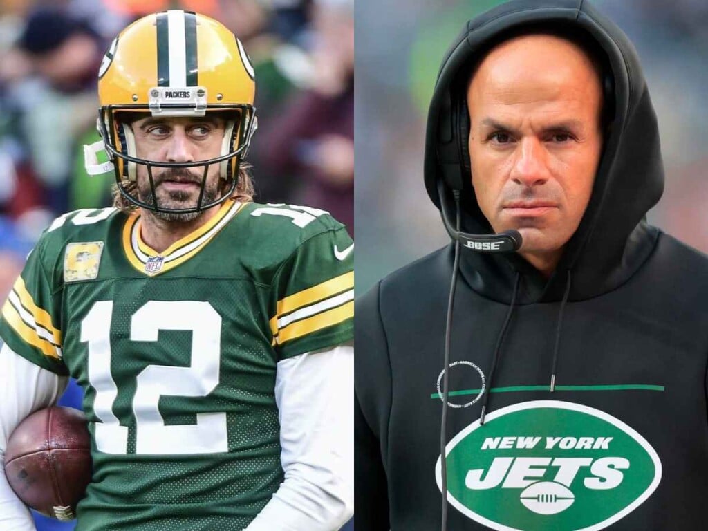 Aaron Rodgers and Robert Saleh Jets