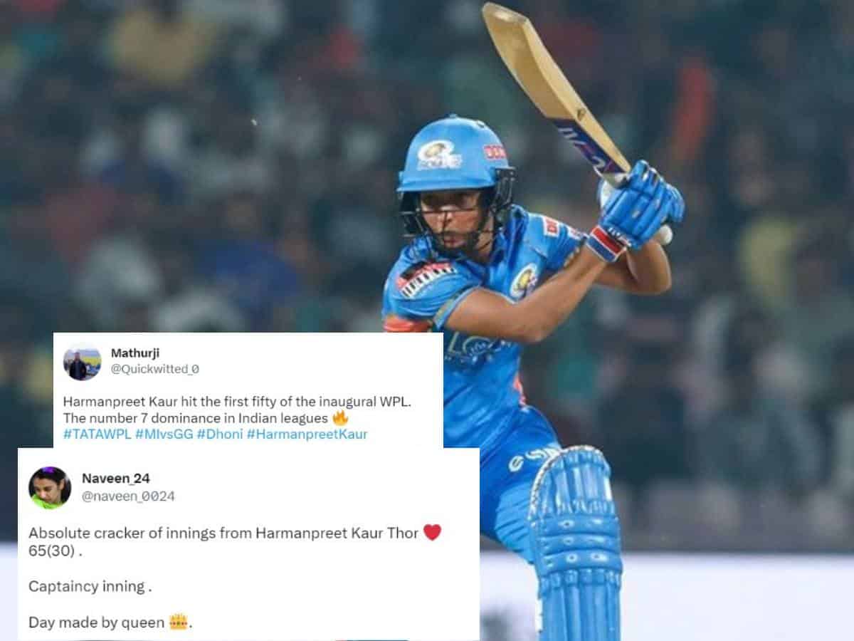 “Masterclass to kick start WPL!”- Twitter erupts as Harmanpreet Kaur feasts on Gujarat bowlers to light up DY Patil Stadium in curtain raiser of inaugural WPL