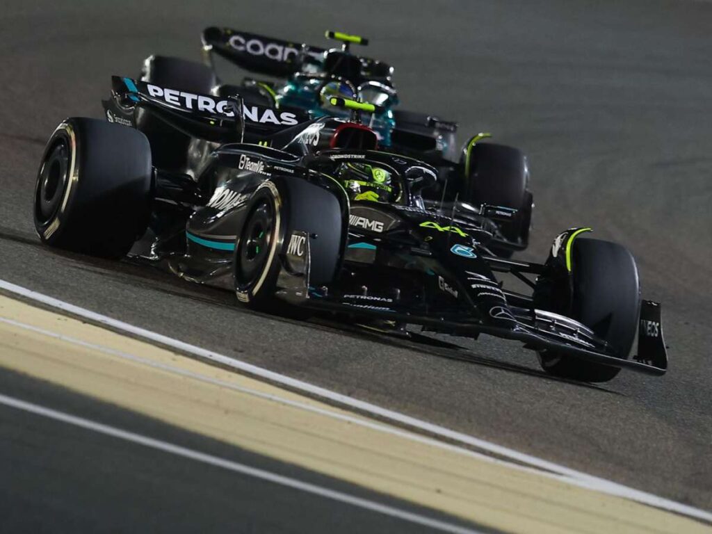 Mercedes vs Aston Martin at Bahrain Gp