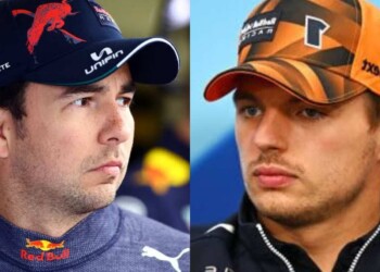 Sergio Perez, Max Verstappen. Images via The Guardian & Sports Illustrated.