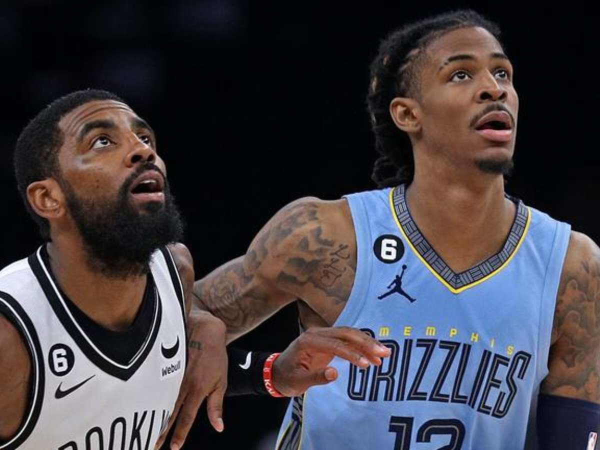 WATCH: “2 THUGS embrace”- Kyrie Irving hugs Ja Morant amidst huge backlash after the Grizzlies staged a comeback to beat the Mavs