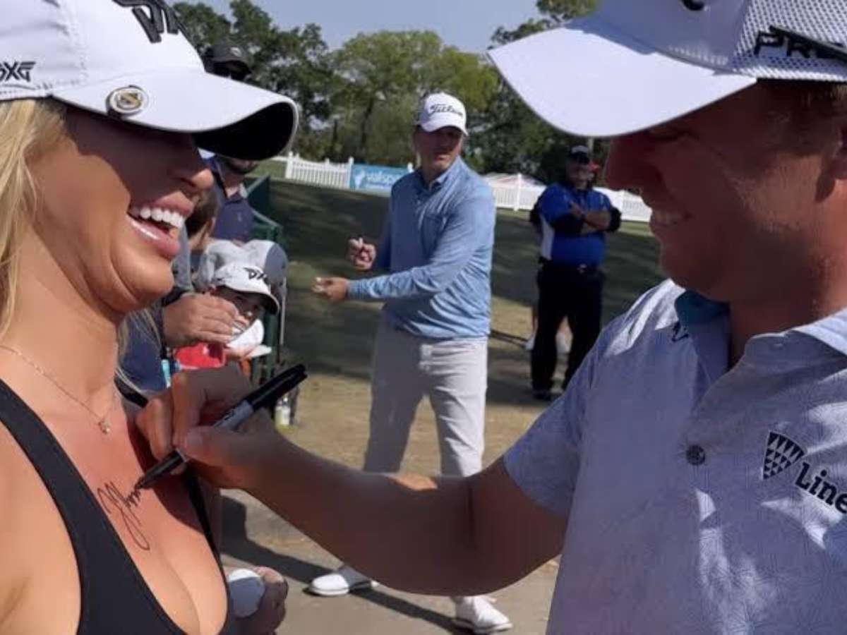 “Made my year,” Justin Thomas signs golf influencer Karin Hart’s CHEST at Valspar Championship