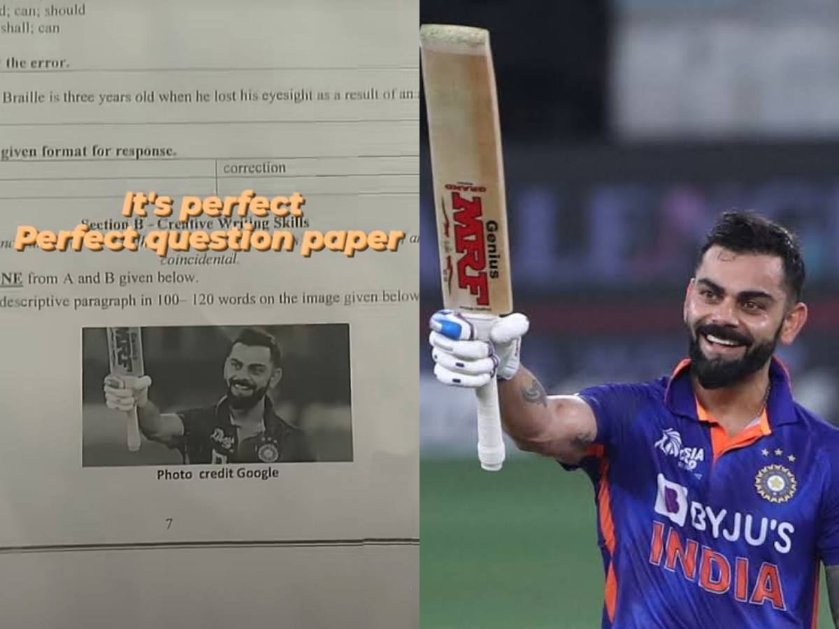 “I would have scored full marks”- Twitter reacts after Virat Kohli’s picture in class 9 English exam paper goes viral