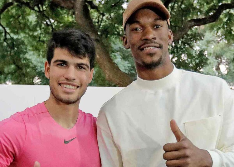 Carlos Alcaraz and Jimmy Buckets (Image Credit: ATP Tour)