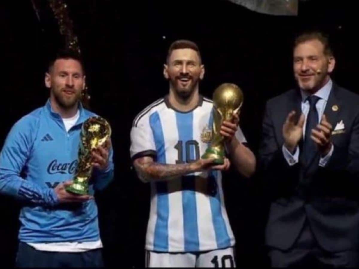 “King of that country now,” Fans react as Lionel Messi’s statue was unveiled at the CONMEBOL Ceremony