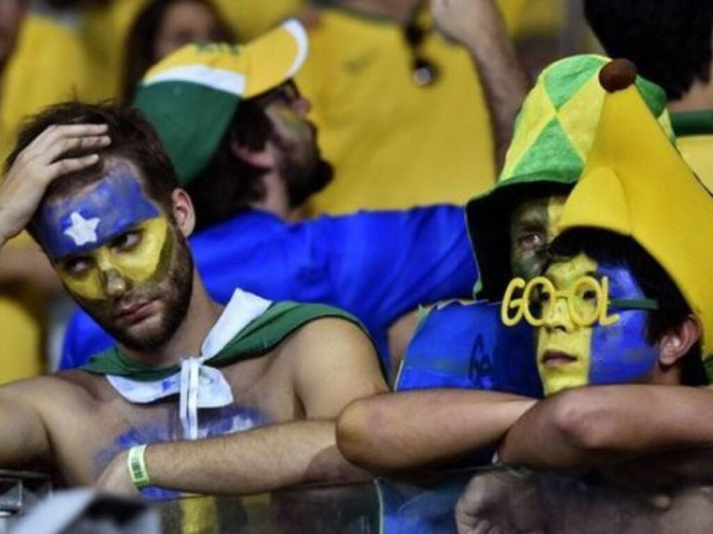 Brazil fans saddened after their team lost the friendly against Morocco