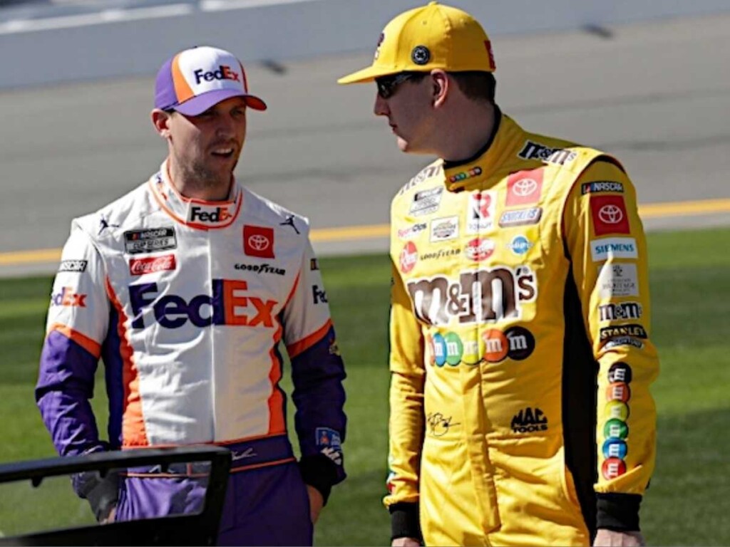 Denny Hamlin and Kyle Bsuch