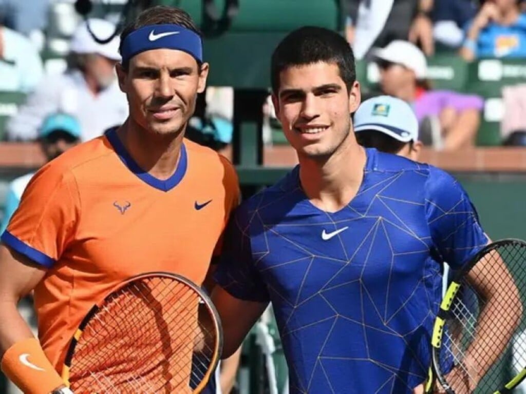 Carlos Alcaraz and Rafael Nadal 