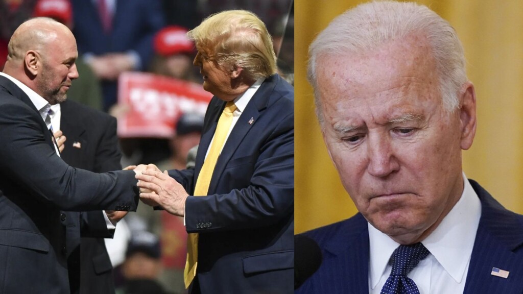 "He was fun to hangout with," When pro-Trump supporter Dana White hung out with 46th President Joe Biden 1 Dana White Donald Trump and Joe Biden Image Courtesy The GaurdianPolitico