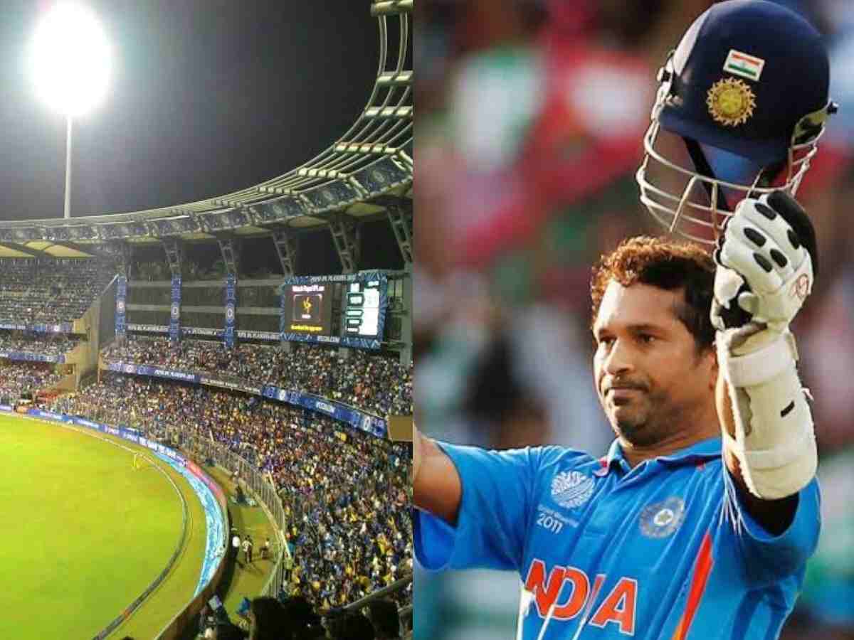 Sachin Tendulkar chooses the spot for his life-size statue at the Wankhede Stadium