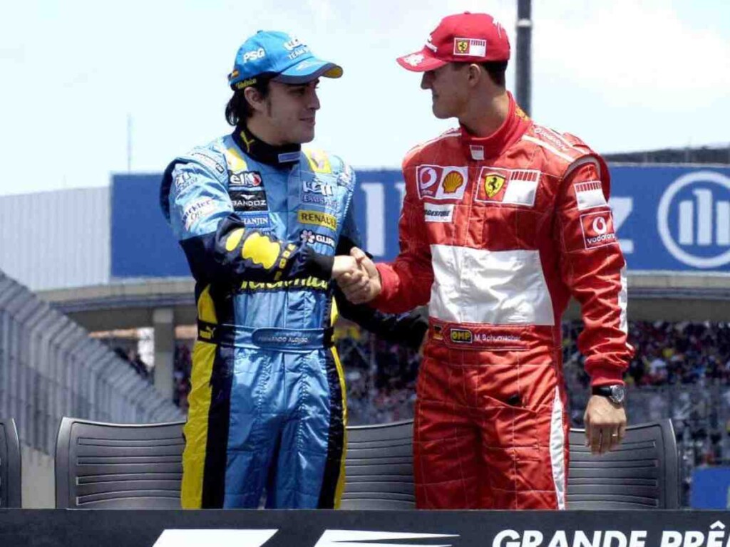 Fernando Alonso Michael Schumacher at Brazil 2006 