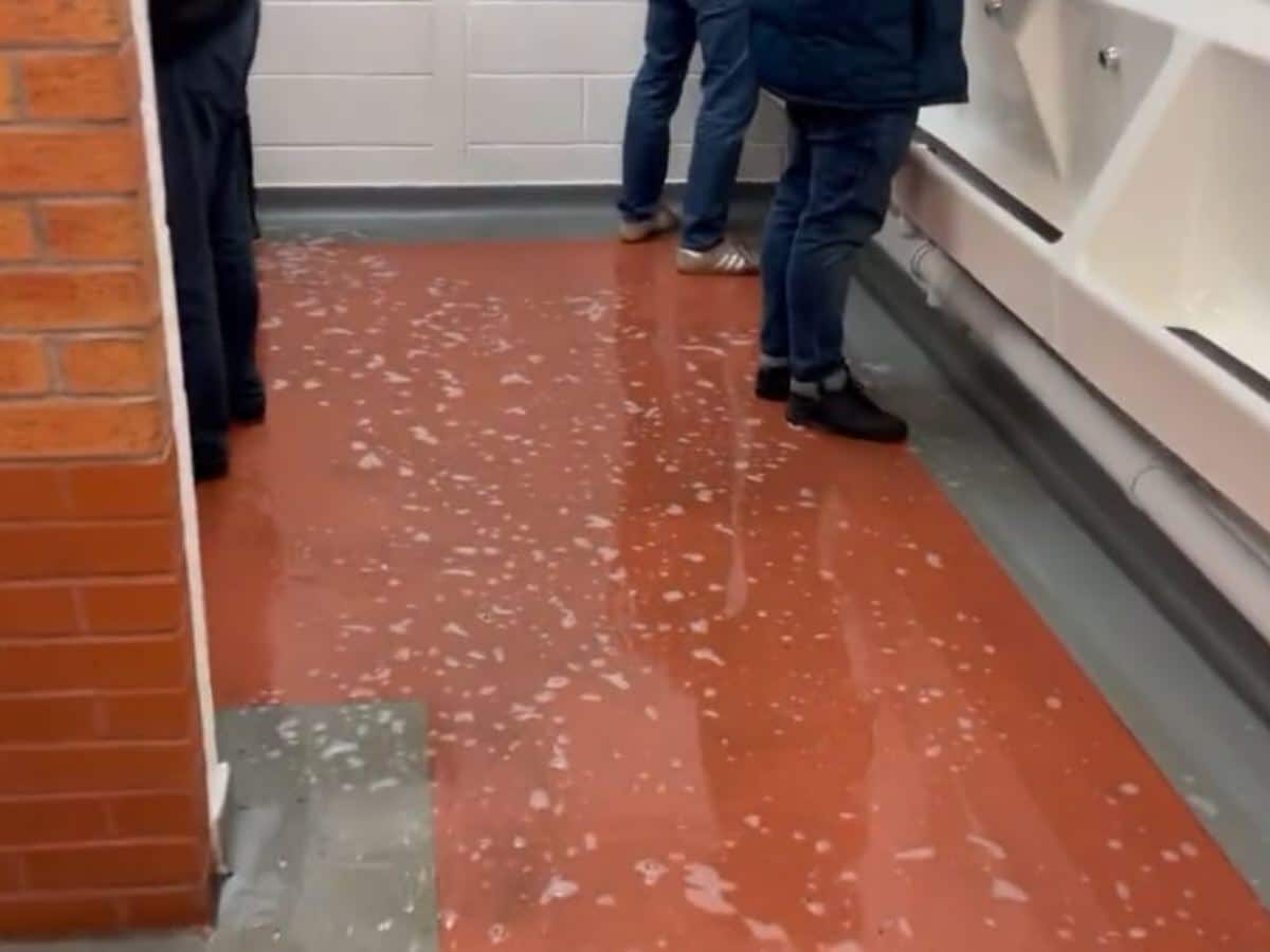 WATCH: “This is so low”; “Disgusting”- Fans react as Manchester United stadium’s toilets get flooded with urine