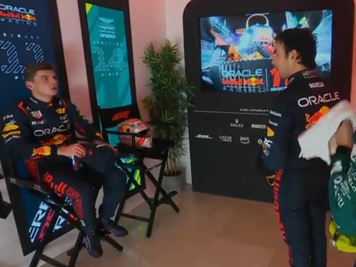 WATCH: “Were you not told to keep the pace?” Max Verstappen and Sergio Perez share an AWKWARD cooldown room moment after Jeddah fastest lap drama