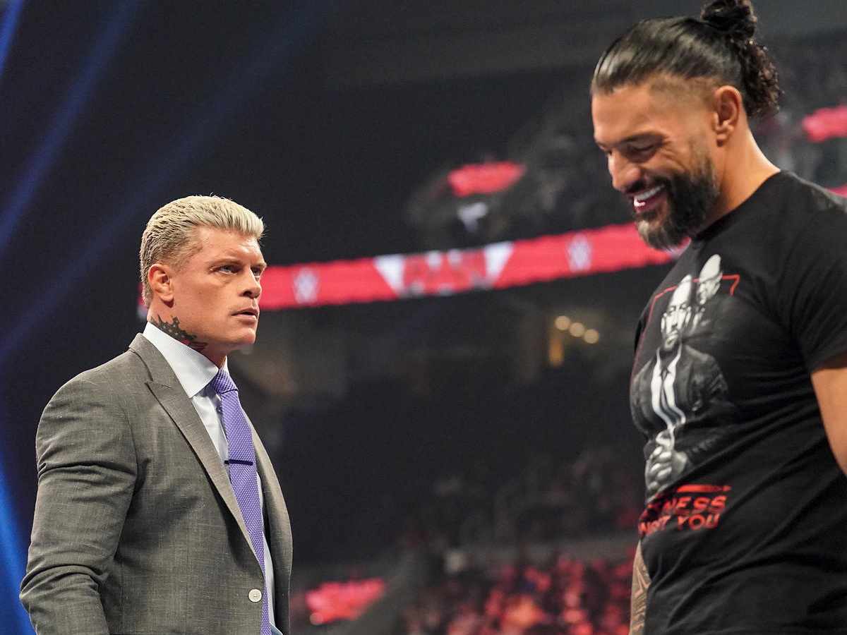 Roman Reigns fires shots at his WrestleMania opponent, Cody Rhodes, with an AEW reference on Raw