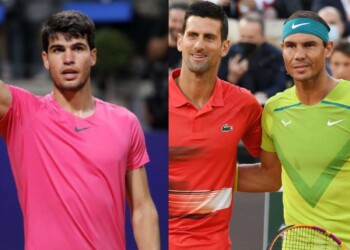 Carlos Alcaraz, Novak Djokovic and Rafael Nadal