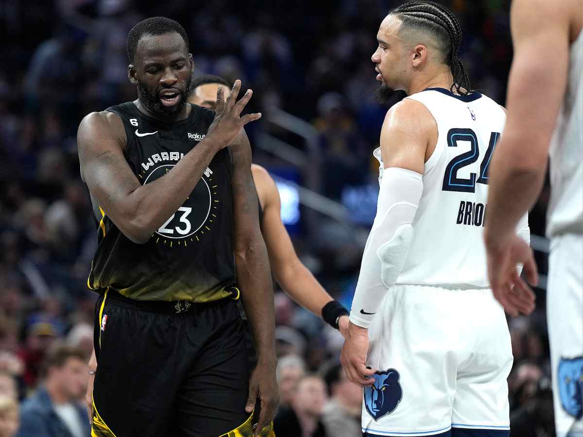 “WOW!” Draymond Green hilariously trolls Dillon Brooks while speaking about the Kyrie Irving jersey swap incident