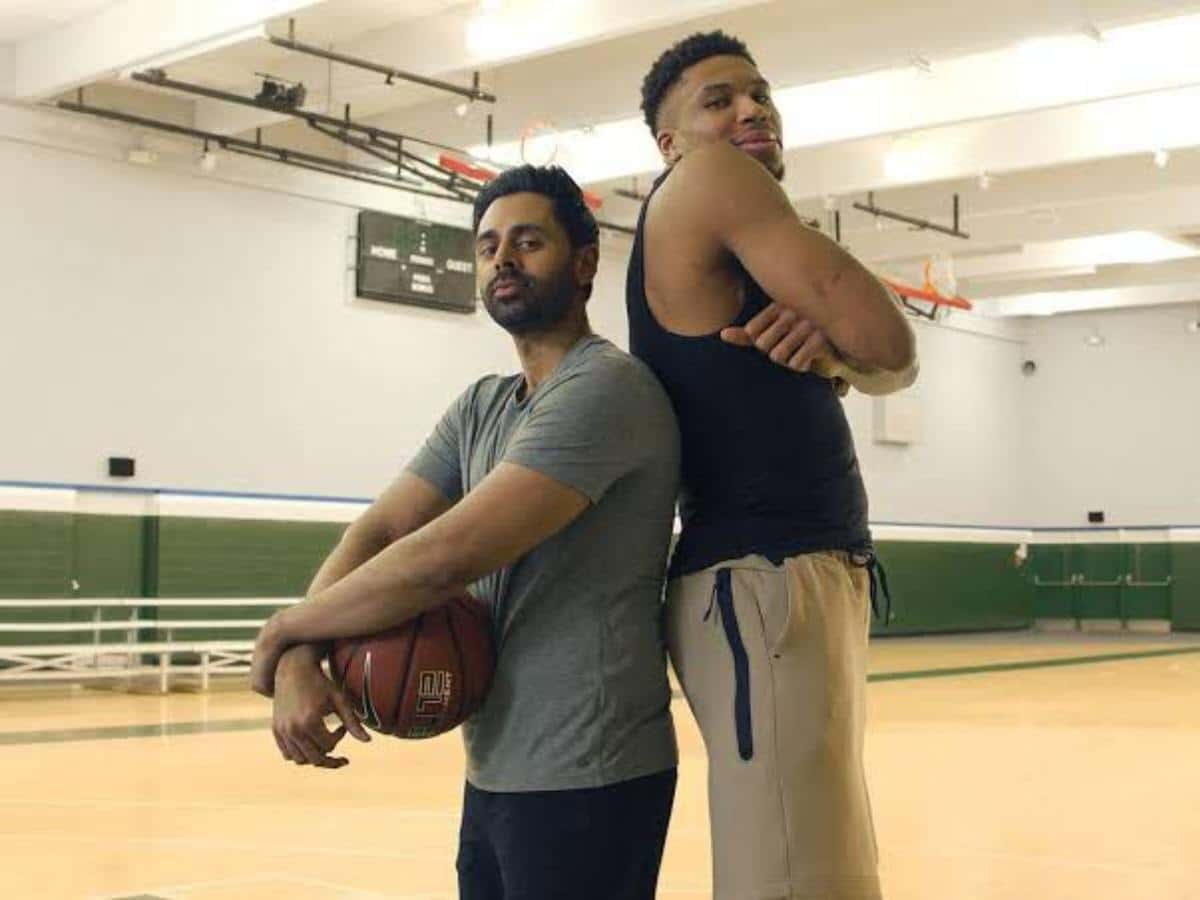 “I’m Better at Basketball Than You’re at Comedy!” Comedian Hasan Minhaj trash-talks with Giannis Antetokounmpo in an attempt to beat him at ‘Horse’