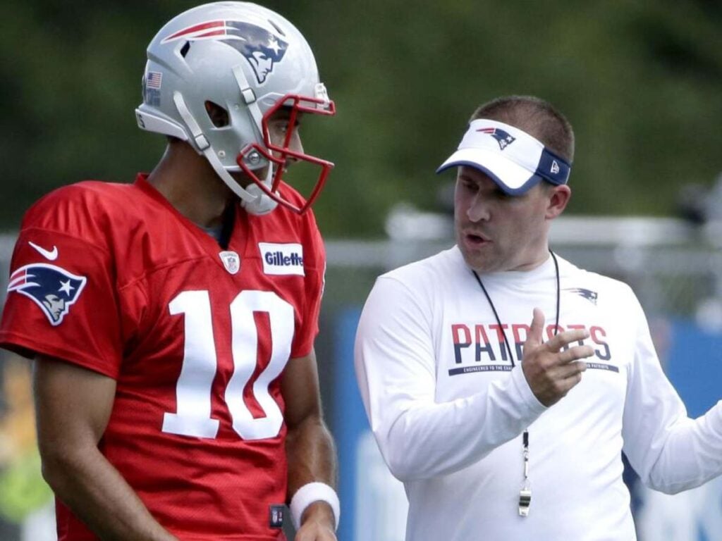 Jimmy Garoppolo and Josh McDaniels 49ers Patriots Raiders