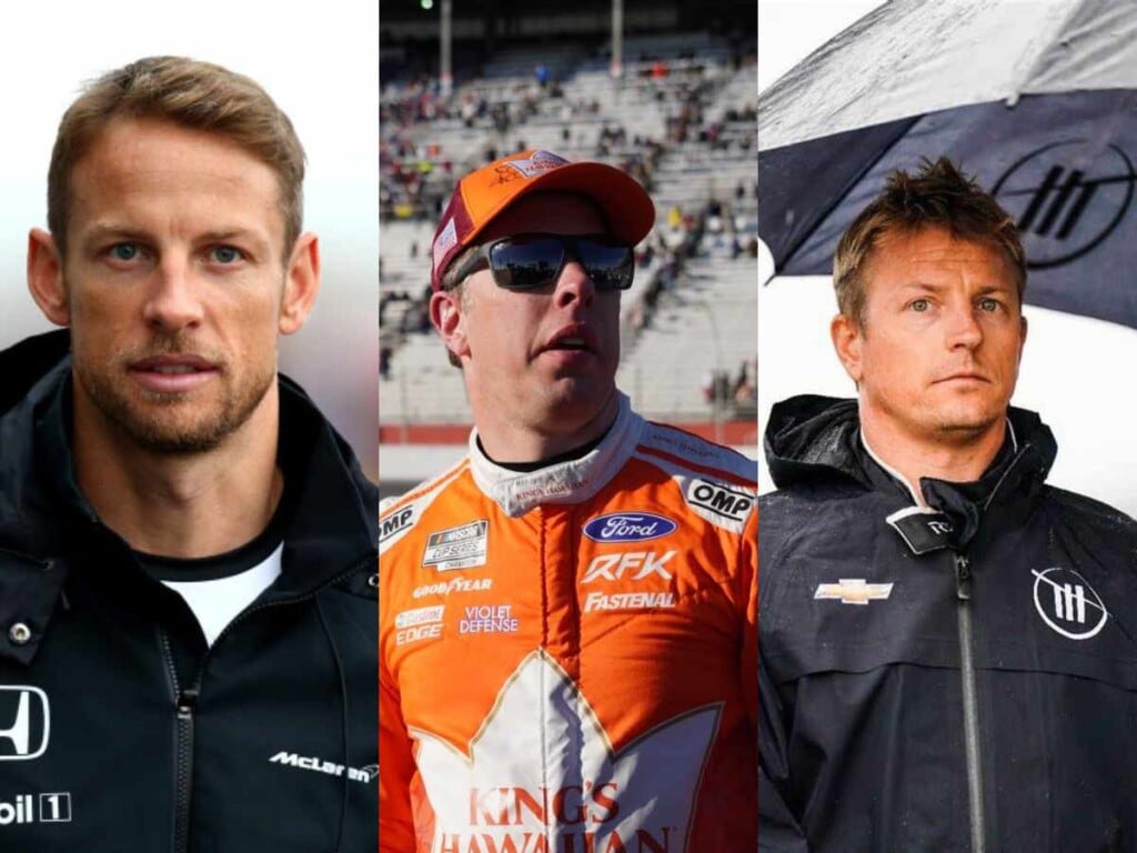 Jenson Button, Brad Keselowski and Kimi Raikkonen