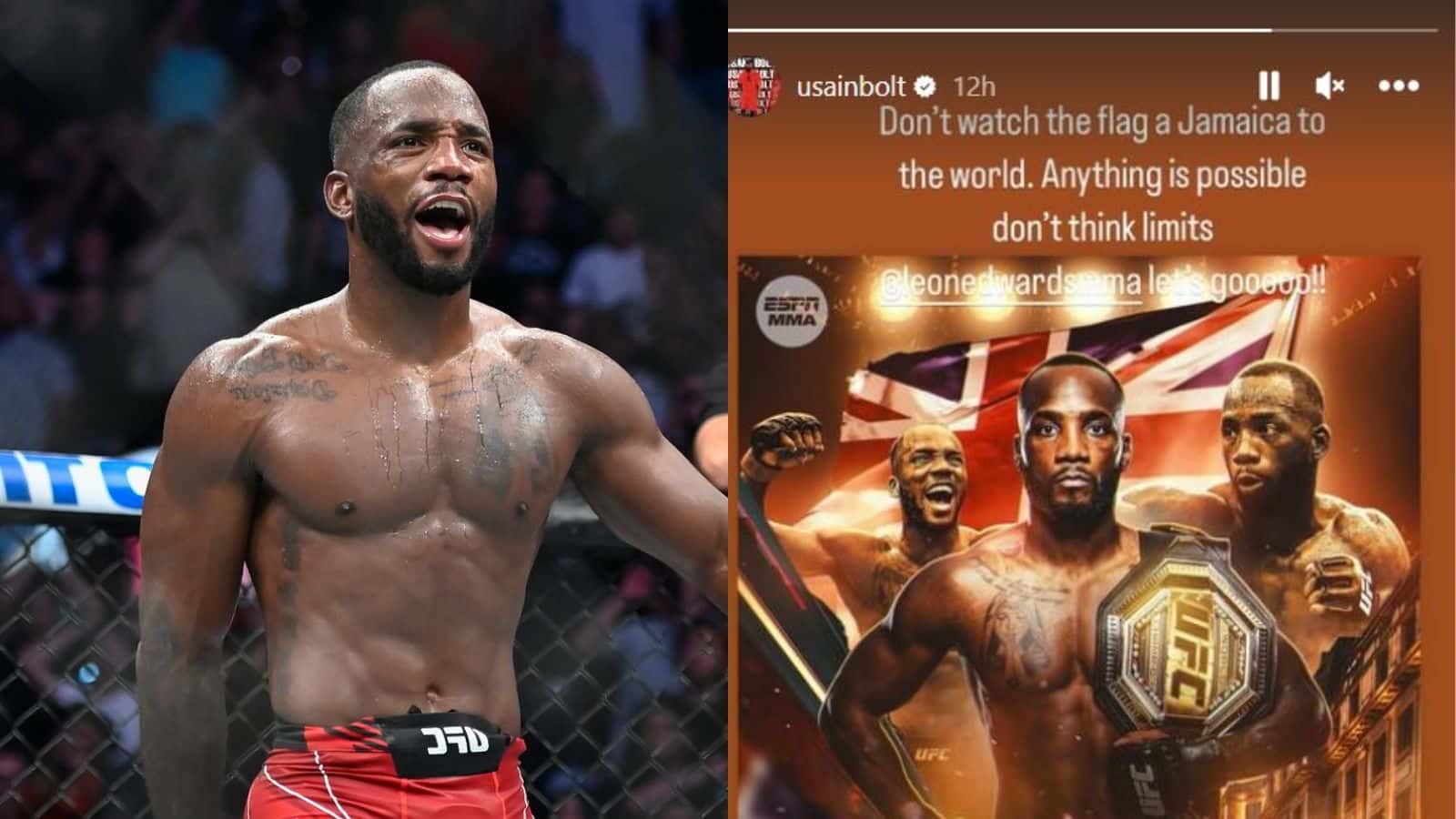 <strong>“Don’t watch the flag” – Olympic legend Usain Bolt quips at ESPN for ignoring Leon Edwards’ Jamaican representation after UFC 286</strong>