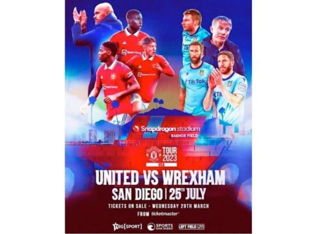 Manchester United will face Wrexham AFC in a friendly match at San Diego on 25th July